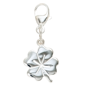 Einhänger Charm Kleeblatt aus 925 Sterling Silber Glückszeichen Damen