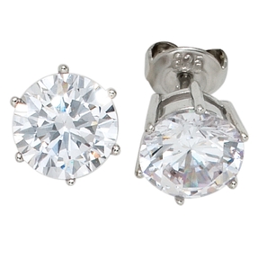 Paar Ohrstecker Stecker mit Zirkonia weiß 925 Silber Ohrschmuck Damen