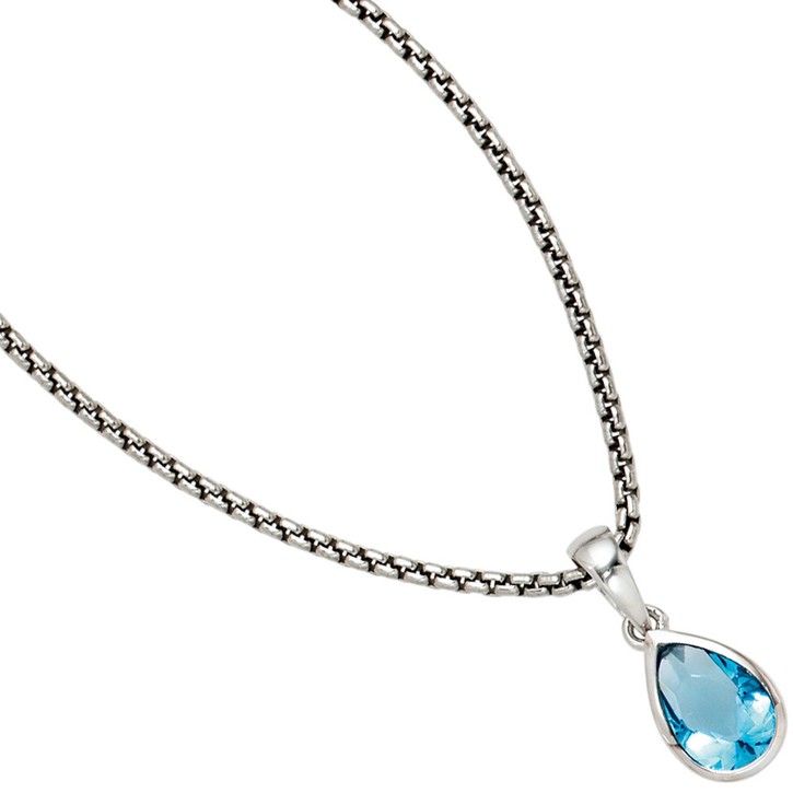 Anhänger 925 Silber Zirkonia hellblau