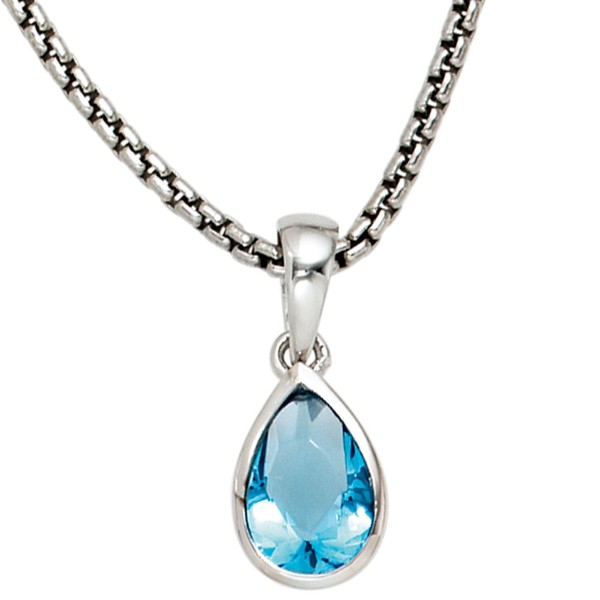 Anhänger 925 Silber Zirkonia hellblau