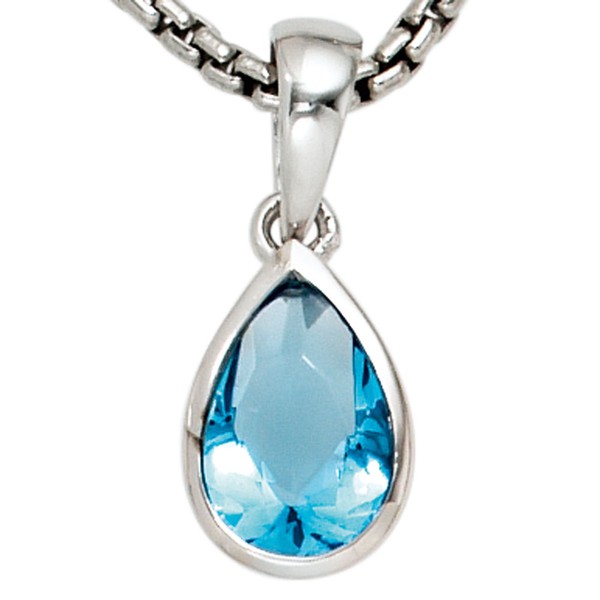 Anhänger 925 Silber Zirkonia hellblau
