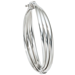 Armreif Armschmuck Armband 925 Silber rhodiniert oval Silberarmreif