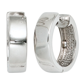 Ohrringe Creolen Creole 17,7mm 925 Silber rhodiniert flach Ohrschmuck