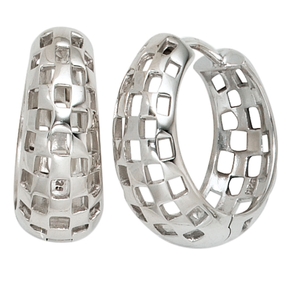 Ohrringe Creolen Creole 19,1mm aus 925 Silber rhodiniert durchbrochen