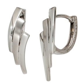 Ohrringe Creolen Creole Ohrschmuck aus 925 Silber teilmattiert Damen