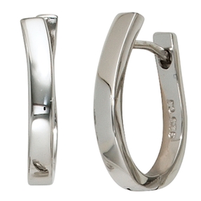 Ohrringe Creolen Creole 16,5mm aus 925 Silber rhodiniert Klappmechanik Ohrringe Creolen Creole 16,5mm aus 925 Silber rhodiniert Klappmechanik