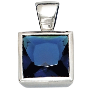 Anhänger mit Zirkonia blau 925 Silber Sterlingsilber Halsschmuck Damen