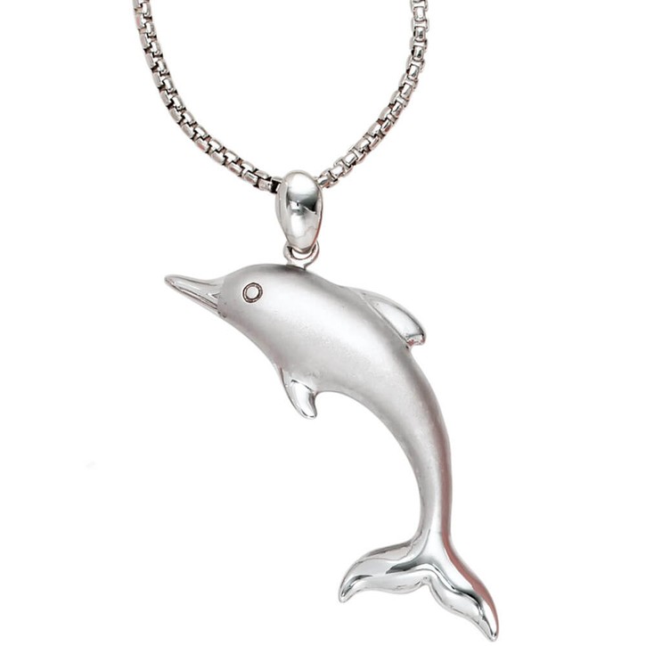 Anhänger Delfin 925 Silber teilmattiert