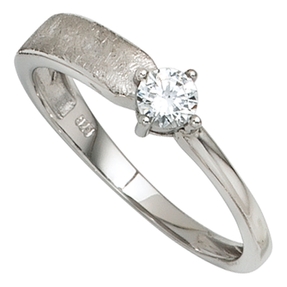 Damenring Ring aus 925 Silber Sterlingsilber mit Zirkonia klassisch