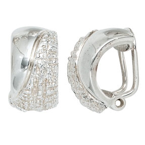 Ohrclips Clips Ohrschmuck aus 925 Silber teilgehämmert rhodiniert