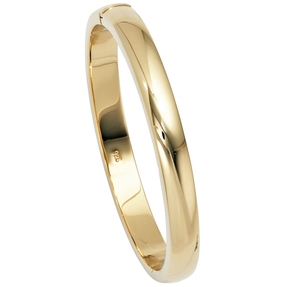 8mm Armreif Armschmuck aus 925 Silber vergoldet glatt glänzend schlicht