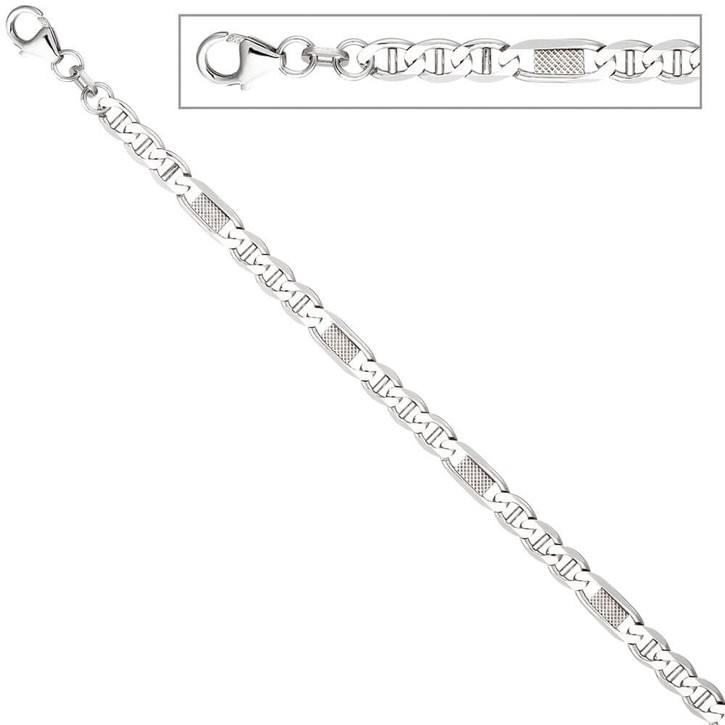 5,2mm Panzersteg-Armband aus 925 Silber 19cm