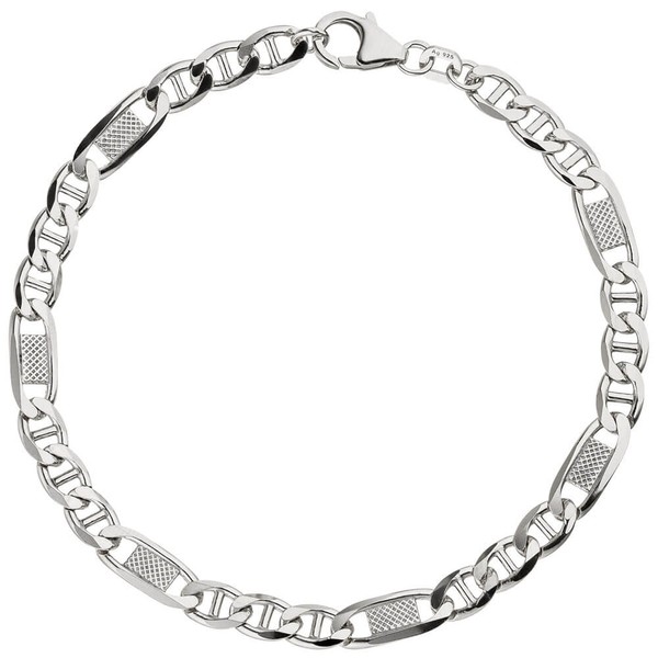 5,2mm Panzersteg-Armband aus 925 Silber 19cm