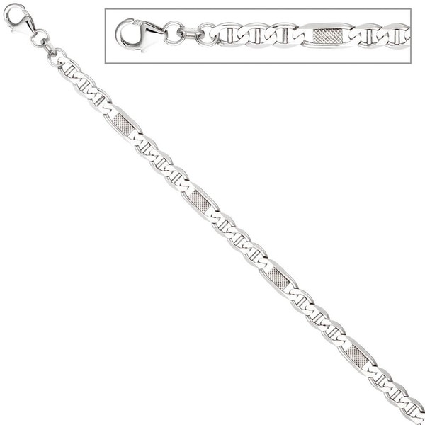 5,2mm Panzersteg-Armband aus 925 Silber 21cm