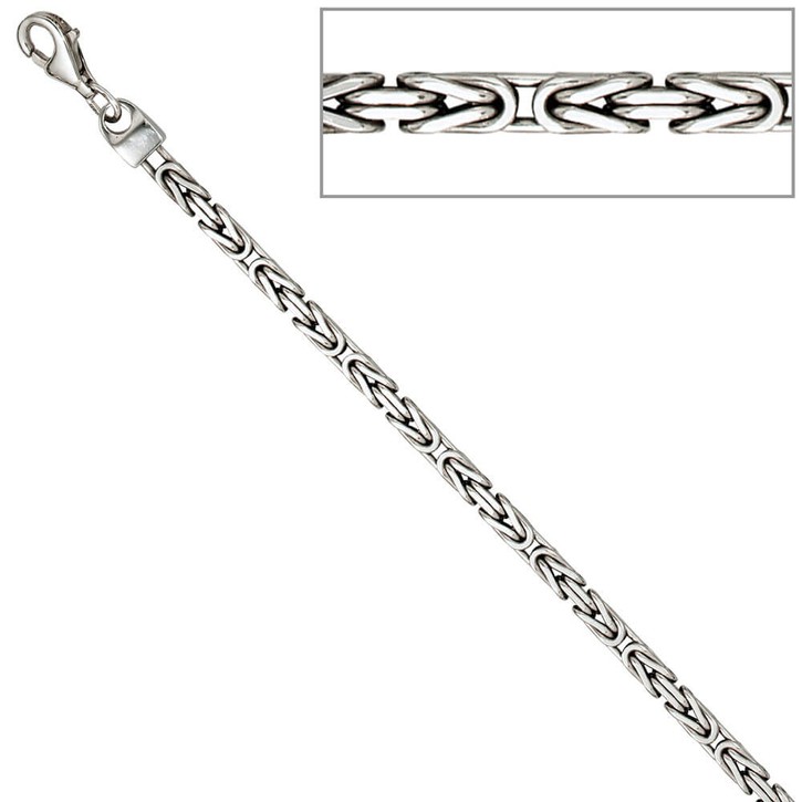3mm Königsarmband aus 925 Silber 19cm