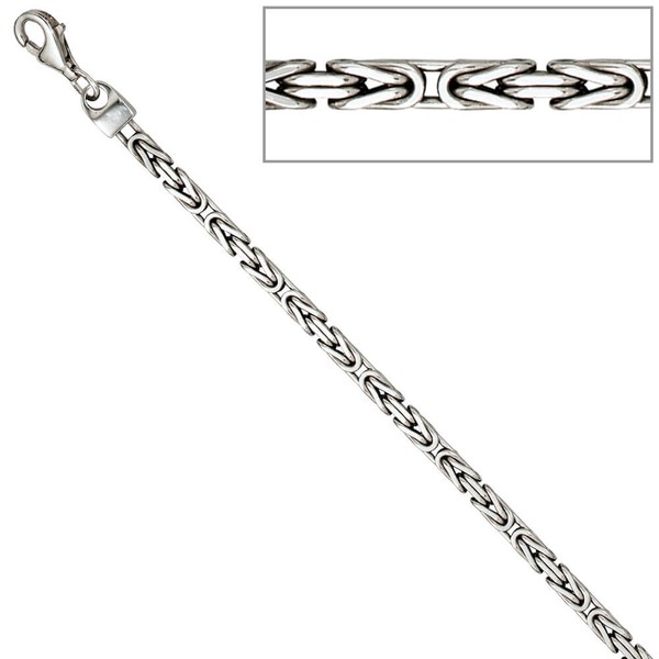 3mm Königsarmband aus 925 Silber 19cm