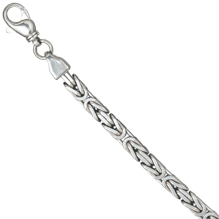 7mm Königsarmband aus 925 Silber 23cm