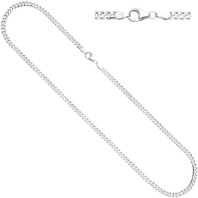 3,6mm Panzerkette Halskette Collier aus 925 Silber rhodiniert 45cm
