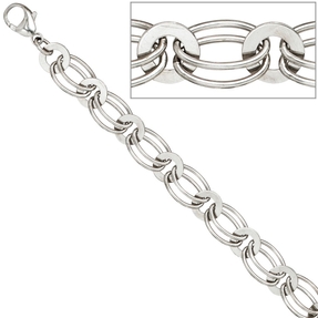 8,7mm Kette Collier Halskette aus echtem 925 Silber rhodiniert 45cm