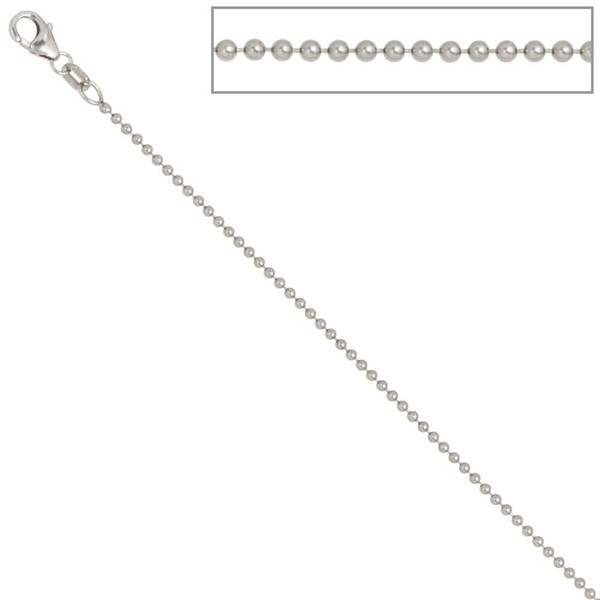 1,4mm Kugelkette aus 925 Silber 45cm