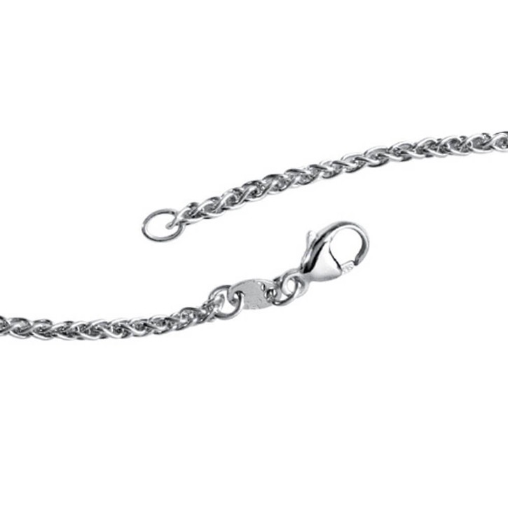 2,2mm Zopfkette aus 925 Silber 45cm