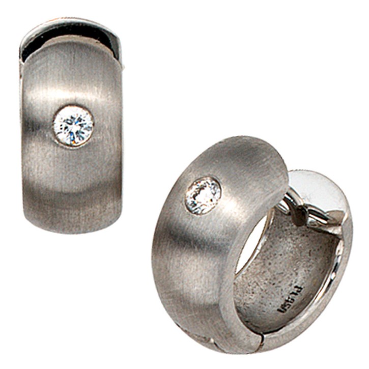 Creolen rund mit Brillant 950 Platin