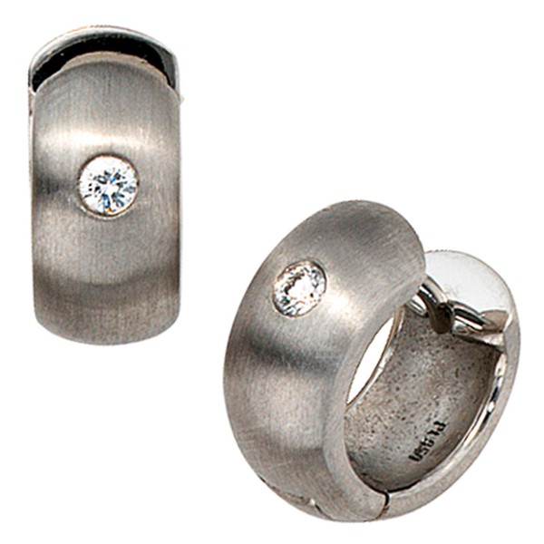 Creolen rund mit Brillant 950 Platin
