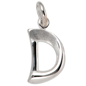 Anhänger Buchstabe D aus echtem 925 Silber glänzend teilmattiert Unisex Anhänger Buchstabe D aus echtem 925 Silber glänzend teilmattiert Unisex