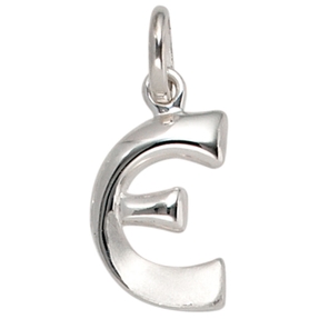 Anhänger Buchstabe E aus echtem 925 Silber glänzend teilmattiert Unisex