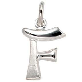 Anhänger Buchstabe F aus echtem 925 Silber glänzend teilmattiert Unisex Anhänger Buchstabe F aus echtem 925 Silber glänzend teilmattiert Unisex