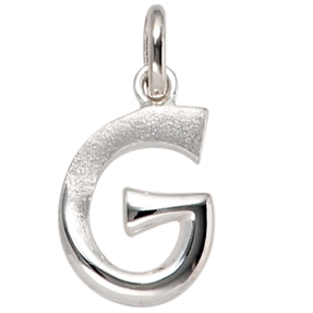 Anhänger Buchstabe G aus echtem 925 Silber glänzend teilmattiert Unisex Anhänger Buchstabe G aus echtem 925 Silber glänzend teilmattiert Unisex