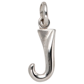 Anhänger Buchstabe J aus echtem 925 Silber glänzend teilmattiert Unisex