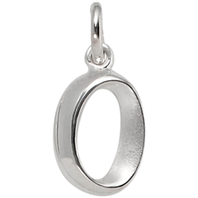 Anhänger Buchstabe O aus echtem 925 Silber glänzend teilmattiert Unisex