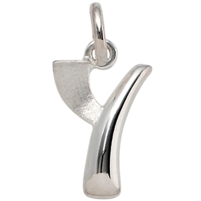 Anhänger Buchstabe Y aus echtem 925 Silber glänzend teilmattiert Unisex