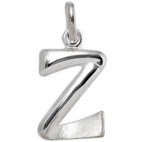 Anhänger Buchstabe Z aus echtem 925 Silber glänzend teilmattiert Unisex