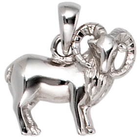 Anhänger Sternzeichen Widder aus 925 Echt Silber glänzend Unisex Silberanhänger