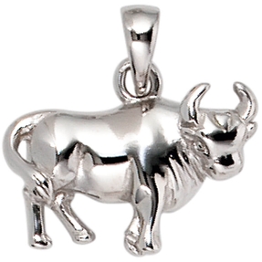 Anhänger Sternzeichen Stier aus 925 Echt Silber glänzend Unisex Silberanhänger