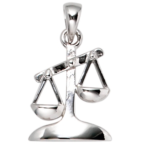 Anhänger Sternzeichen Waage aus 925 Echt Silber glänzend Unisex Silberanhänger