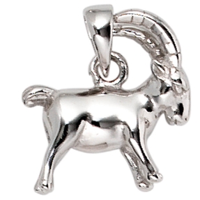 Anhänger Sternzeichen Steinbock aus 925 Echt Silber glänzend Unisex