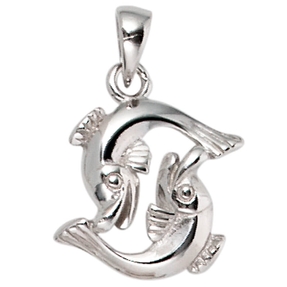 Anhänger Sternzeichen Fische aus 925 Echt Silber glänzend Unisex Silberanhänger Anhänger Sternzeichen Fische aus 925 Echt Silber glänzend Unisex Silberanhänger