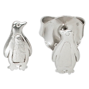 Ohrstecker Ohrringe Stecker Pinguin 925 Silber glänzend teilmatt Kinder Ohrstecker Ohrringe Stecker Pinguin 925 Silber glänzend teilmatt Kinder