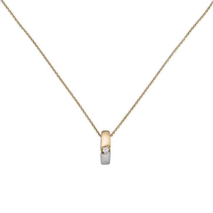 Collier Anhänger mit Brillant 585 Gelbgold 43cm