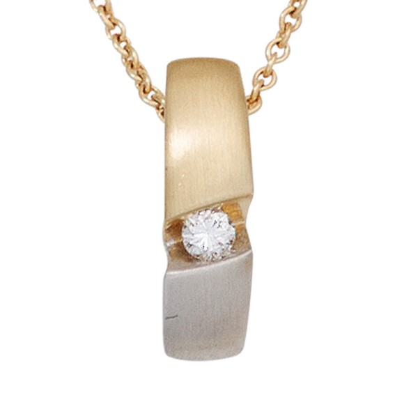Collier Anhänger mit Brillant 585 Gelbgold 43cm