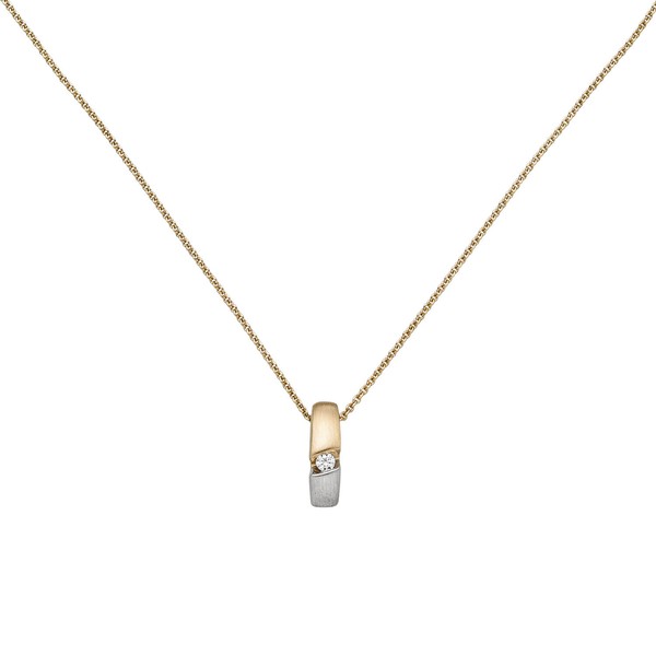 Collier Anhänger mit Brillant 585 Gelbgold 43cm