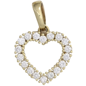 Anhänger Herz mit 18 Diamanten Brillanten 585 Gold Gelbgold Damen Goldanhänger Anhänger Herz mit 18 Diamanten Brillanten 585 Gold Gelbgold Damen Goldanhänger