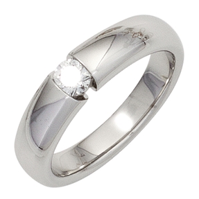 Solitär Ring Damenring mit Brillant Diamant 0,20 Ct. 585 Gold Weißgold Goldring