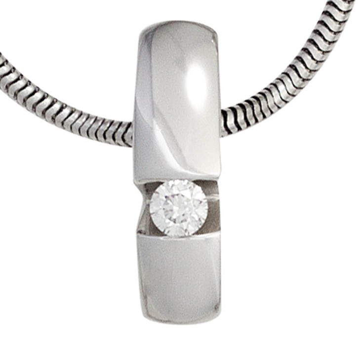 Anhänger mit Brillant 0.10 Ct 585 Weißgold