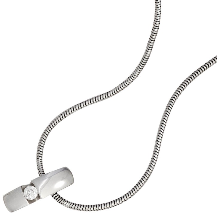 Anhänger mit Brillant 0.10 Ct 585 Weißgold