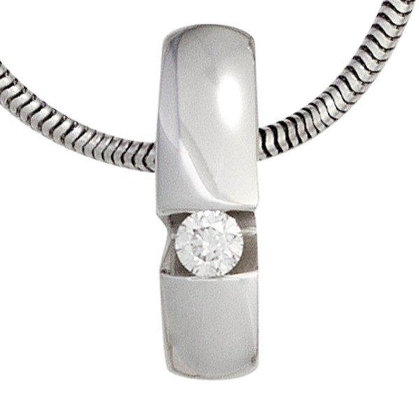 Anhänger mit Brillant 0.10 Ct 585 Weißgold