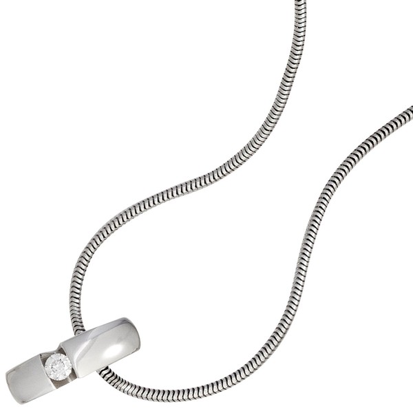 Anhänger mit Brillant 0.10 Ct 585 Weißgold